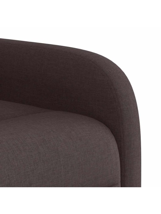 Masážní polohovací křeslo tmavě hnědé textil