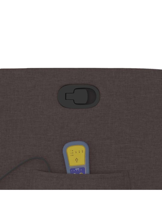 Masážní polohovací křeslo tmavě hnědé textil