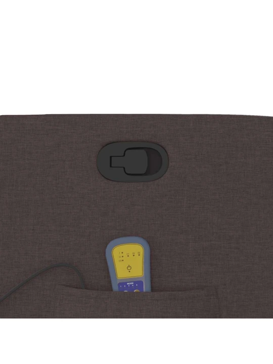 Masážní polohovací křeslo tmavě hnědé textil
