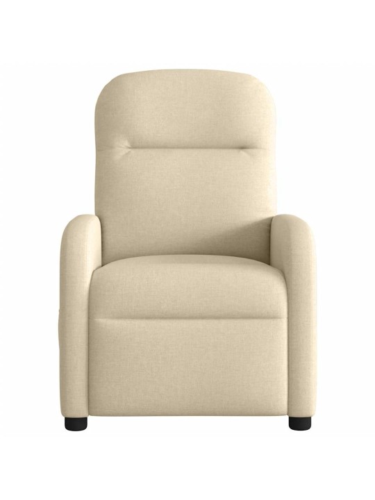 Masážní polohovací křeslo krémové textil