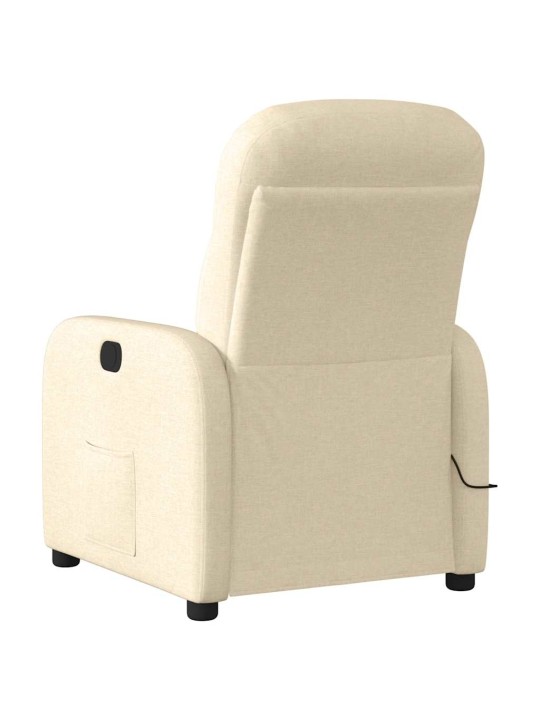 Masážní polohovací křeslo krémové textil