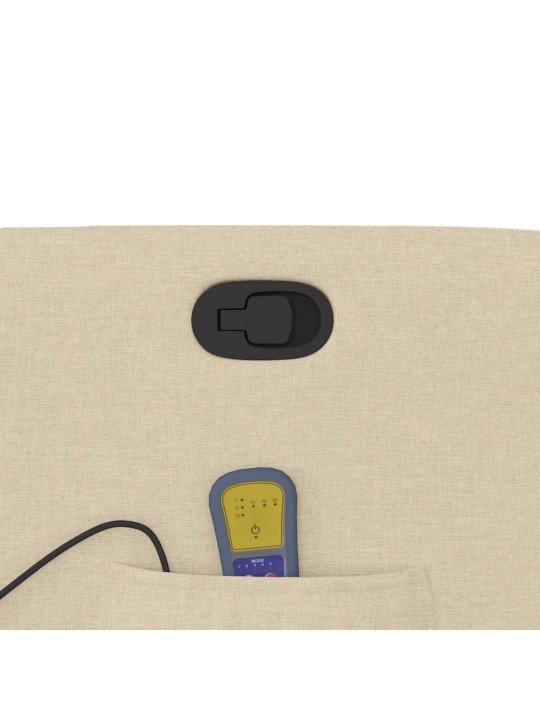 Masážní polohovací křeslo krémové textil