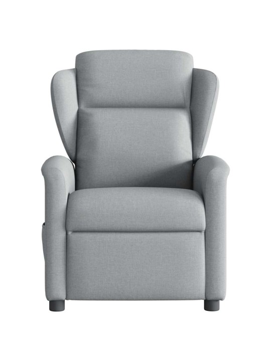 Polohovací křeslo světle šedé textil