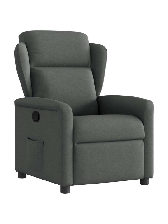Polohovací křeslo tmavě šedé textil