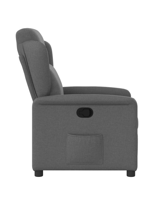Polohovací křeslo tmavě šedé textil
