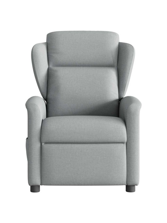 Masážní polohovací křeslo světle šedé textil