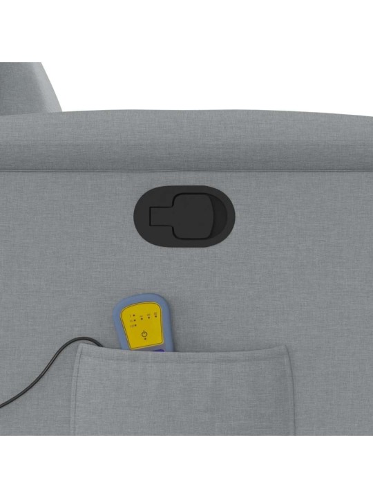 Masážní polohovací křeslo světle šedé textil