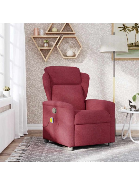 Masážní polohovací křeslo vínové textil