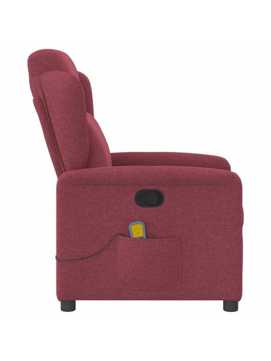 Masážní polohovací křeslo vínové textil