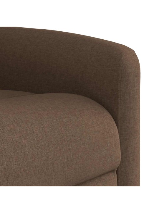 Masážní polohovací křeslo hnědé textil