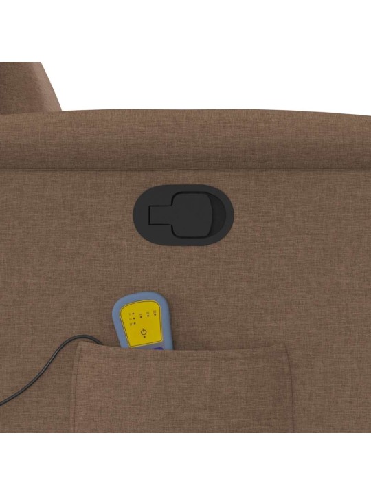 Masážní polohovací křeslo hnědé textil