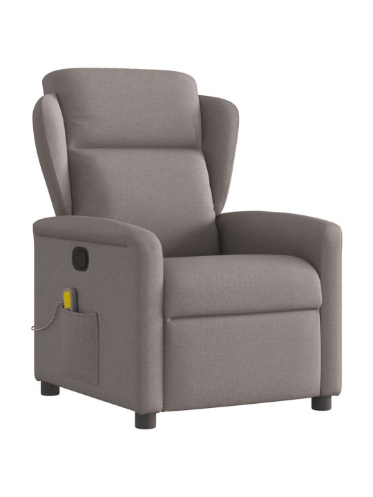 Masážní polohovací křeslo taupe textil