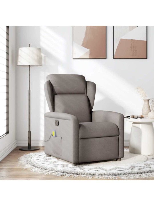 Masážní polohovací křeslo taupe textil