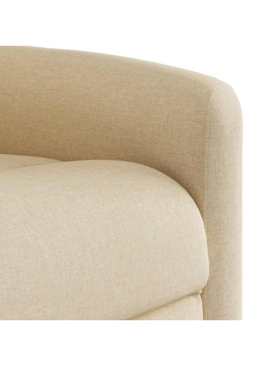 Masážní polohovací křeslo krémové textil