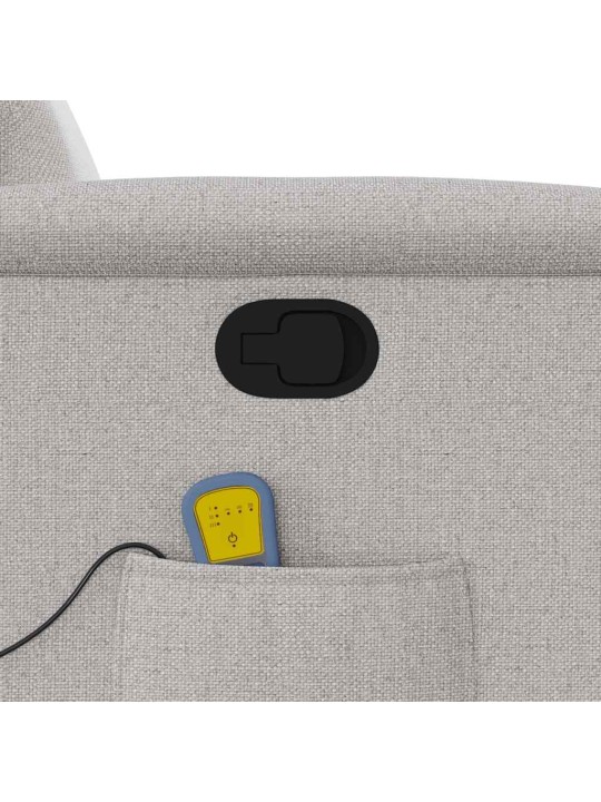 Masážní polohovací křeslo obláčkově šedá textil
