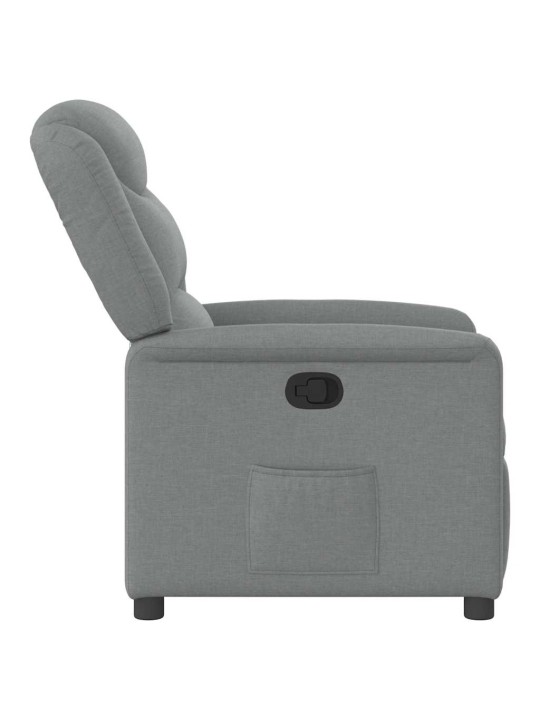 Polohovací křeslo světle šedé textil