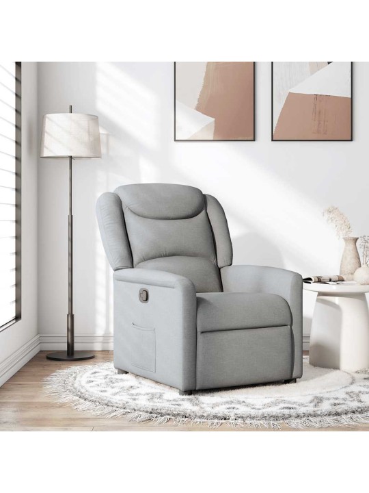 Polohovací křeslo světle šedé textil