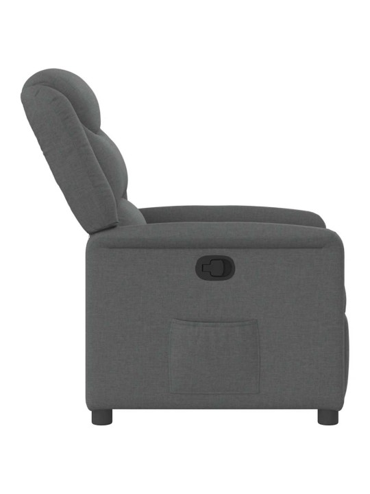 Polohovací křeslo tmavě šedé textil