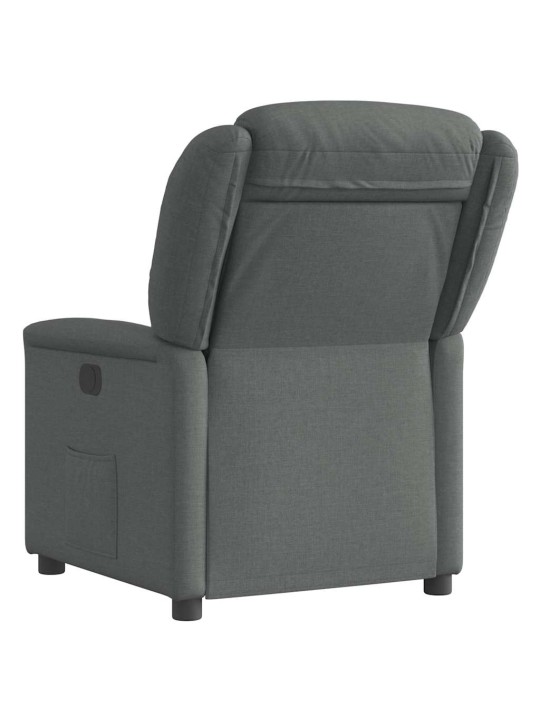 Polohovací křeslo tmavě šedé textil