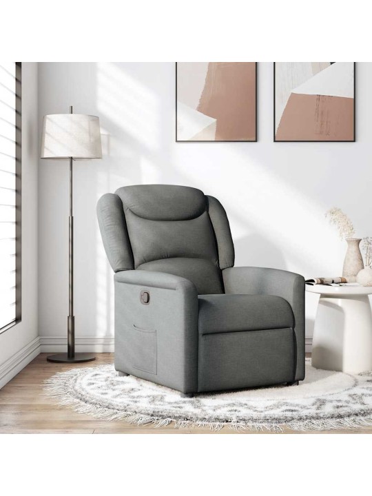 Polohovací křeslo tmavě šedé textil