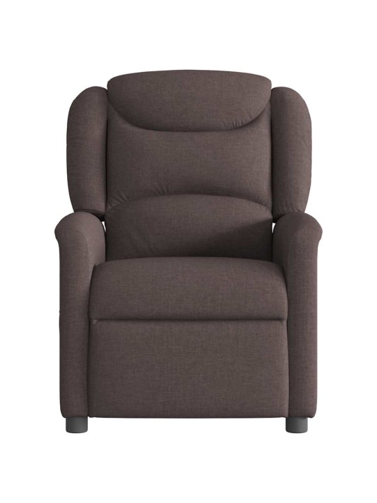 Polohovací křeslo tmavě hnědé textil