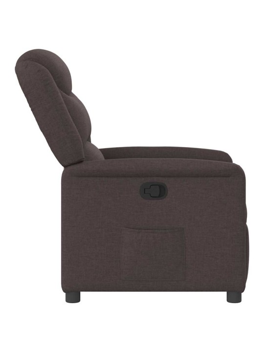 Polohovací křeslo tmavě hnědé textil