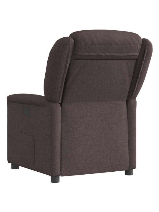 Polohovací křeslo tmavě hnědé textil