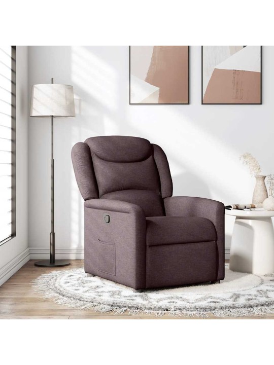 Polohovací křeslo tmavě hnědé textil