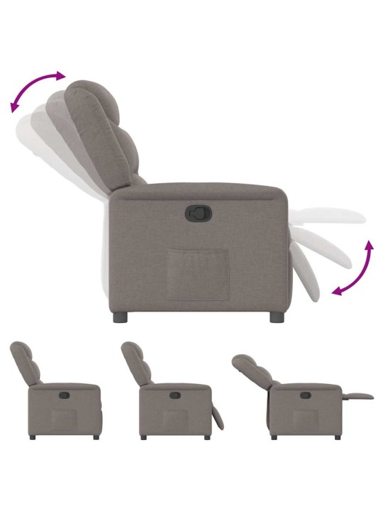 Polohovací křeslo taupe textil