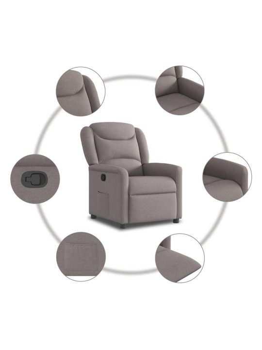 Polohovací křeslo taupe textil