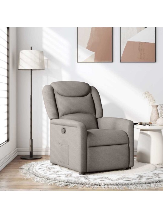 Polohovací křeslo taupe textil