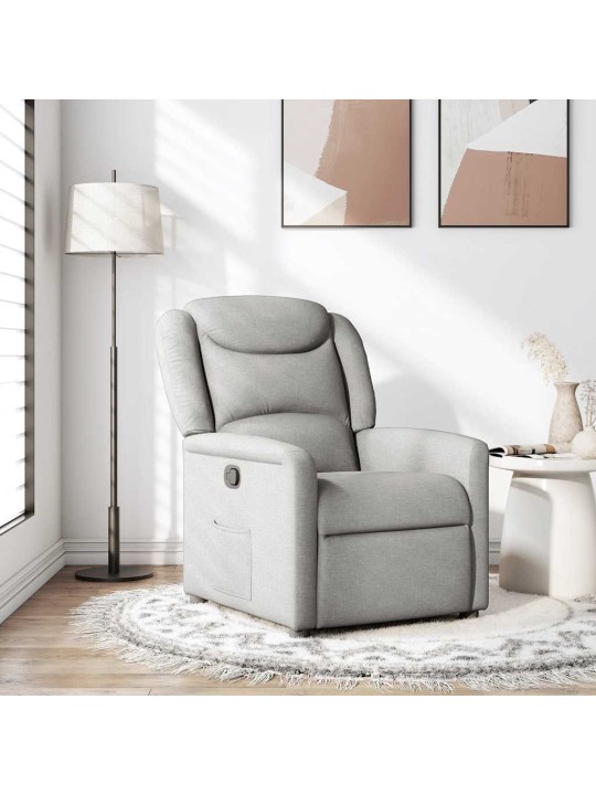 Polohovací křeslo obláčkově šedá textil