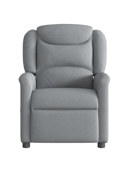 Masážní polohovací křeslo světle šedé textil