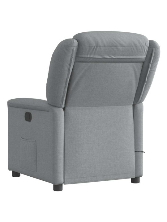 Masážní polohovací křeslo světle šedé textil