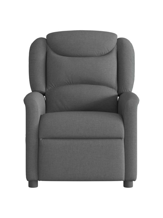 Masážní polohovací křeslo tmavě šedé textil