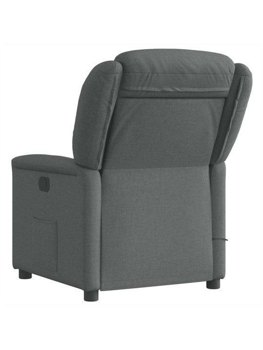 Masážní polohovací křeslo tmavě šedé textil