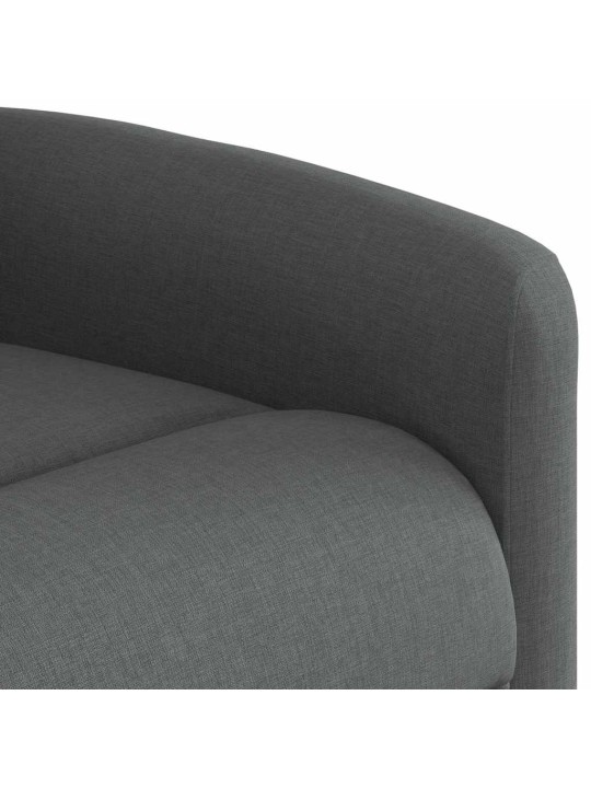 Masážní polohovací křeslo tmavě šedé textil