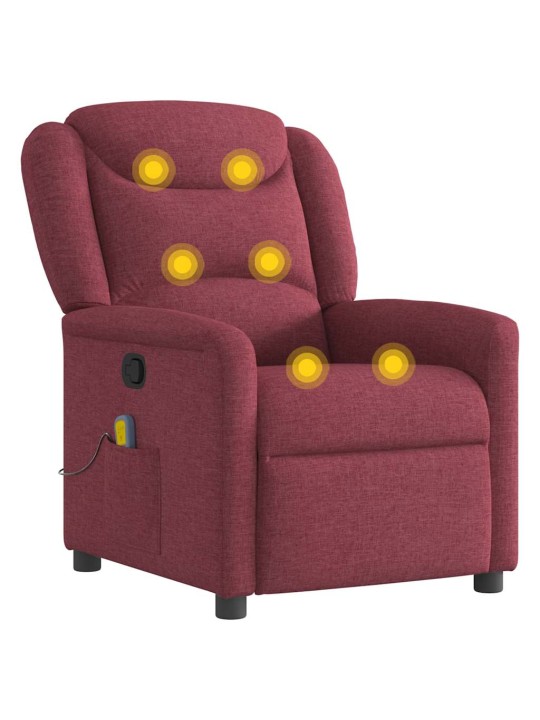 Masážní polohovací křeslo vínové textil