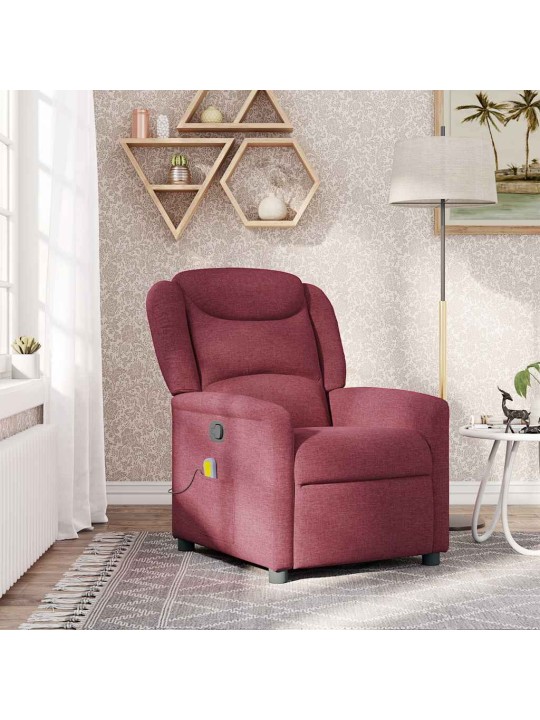 Masážní polohovací křeslo vínové textil