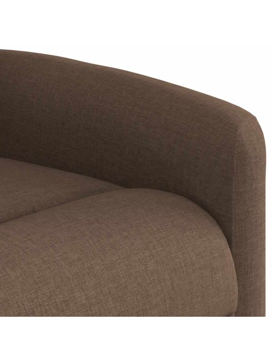 Masážní polohovací křeslo hnědé textil