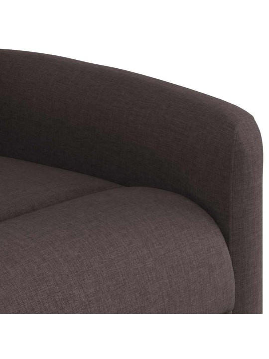 Masážní polohovací křeslo tmavě hnědé textil