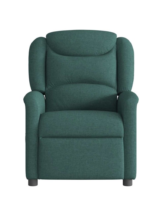 Masážní polohovací křeslo tmavě zelené textil