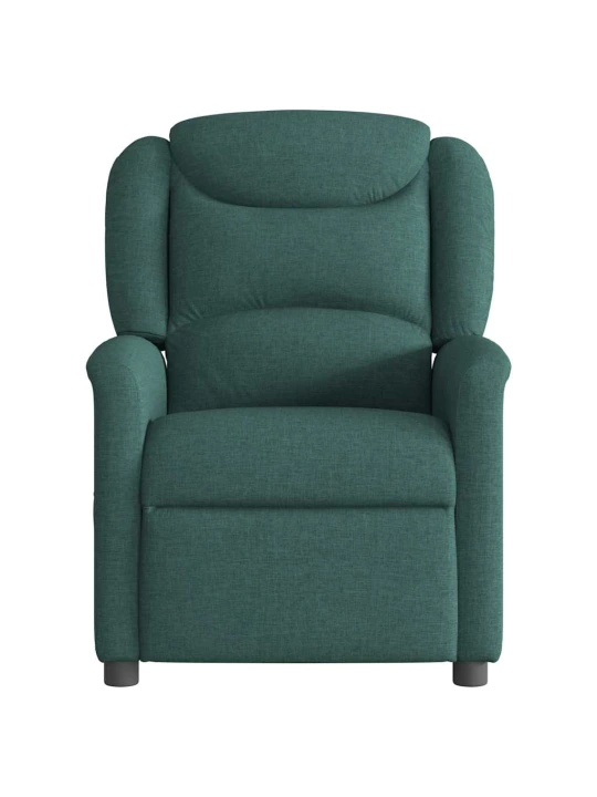 Masážní polohovací křeslo tmavě zelené textil