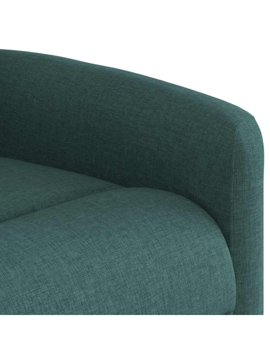 Masážní polohovací křeslo tmavě zelené textil