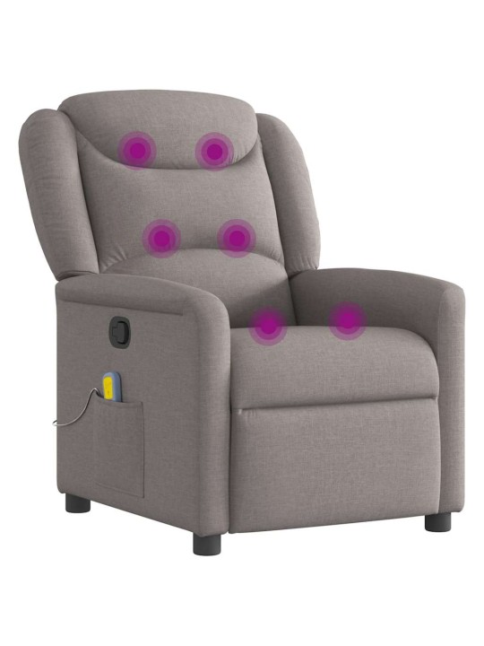 Masážní polohovací křeslo taupe textil