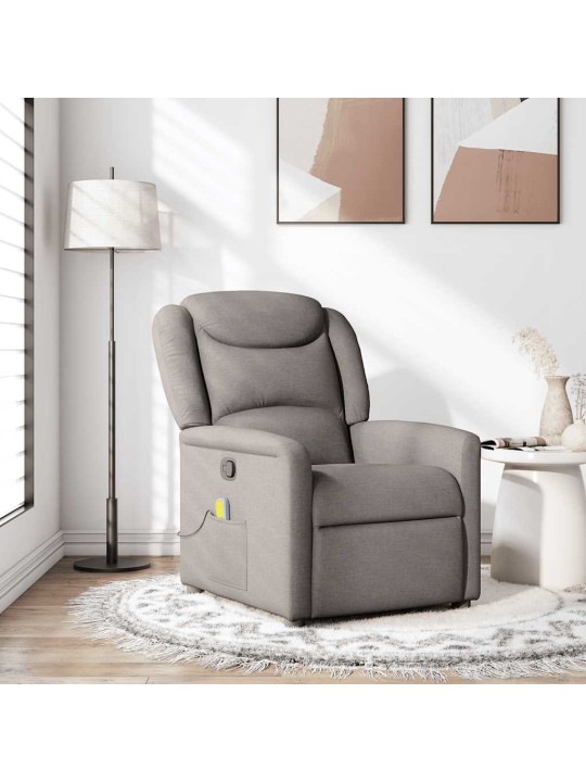 Masážní polohovací křeslo taupe textil