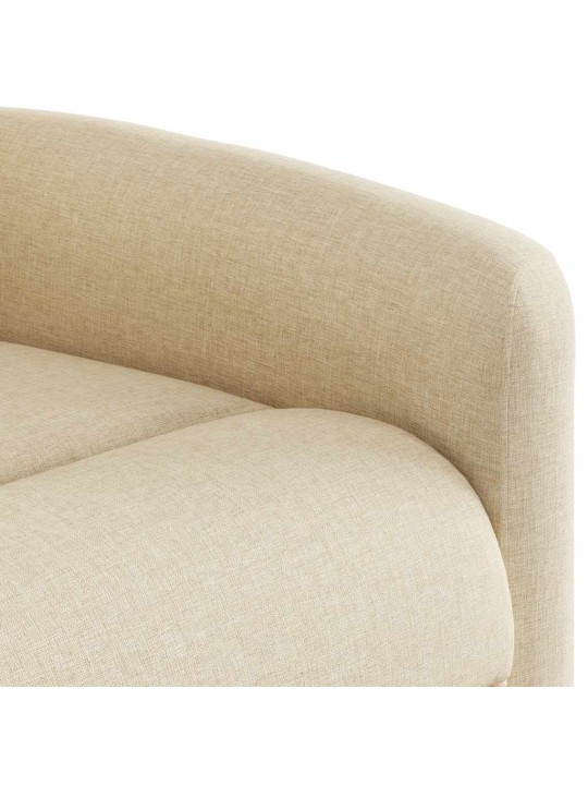 Masážní polohovací křeslo krémové textil
