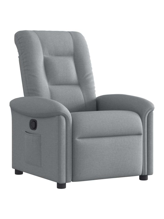 Polohovací křeslo světle šedé textil