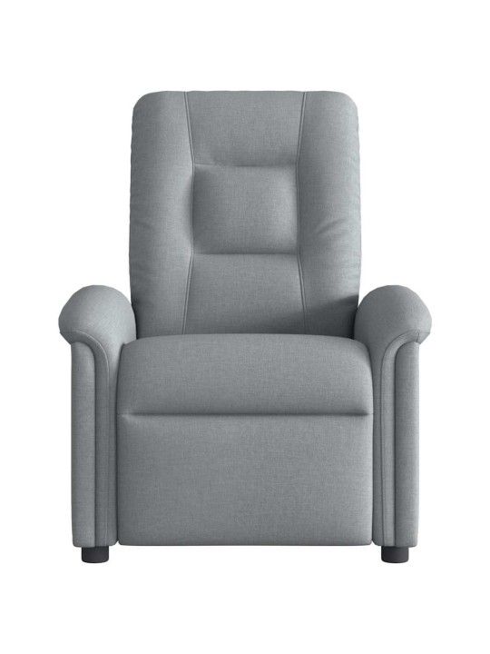 Polohovací křeslo světle šedé textil