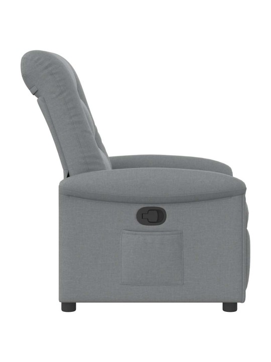 Polohovací křeslo světle šedé textil